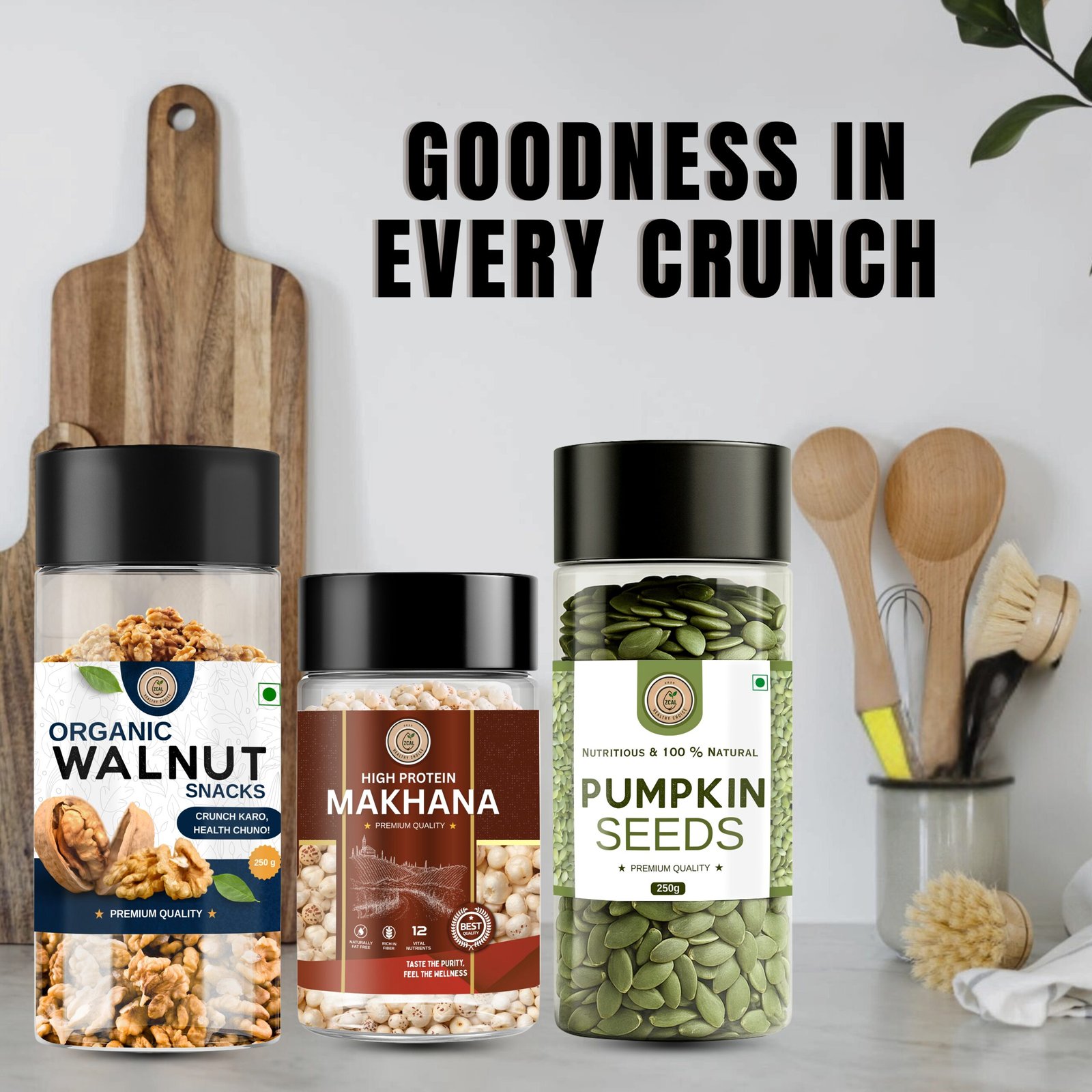Walnuts+Makhana +Pumpkin Seeds